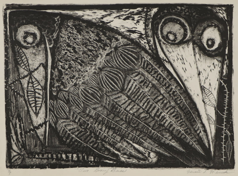 Edward Marecak, Looney Birds, Lithograph Print, circa 1940 - 1970, vintage, art, for sale, purchase, denver, modern, abstract