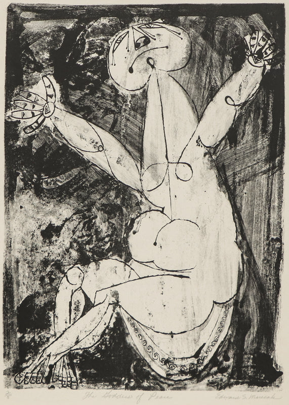 Edward Marecak, The Goddess of Peace, Lithograph Print, circa 1940 - 1970, vintage, art, for sale, purchase, denver, modern, abstract