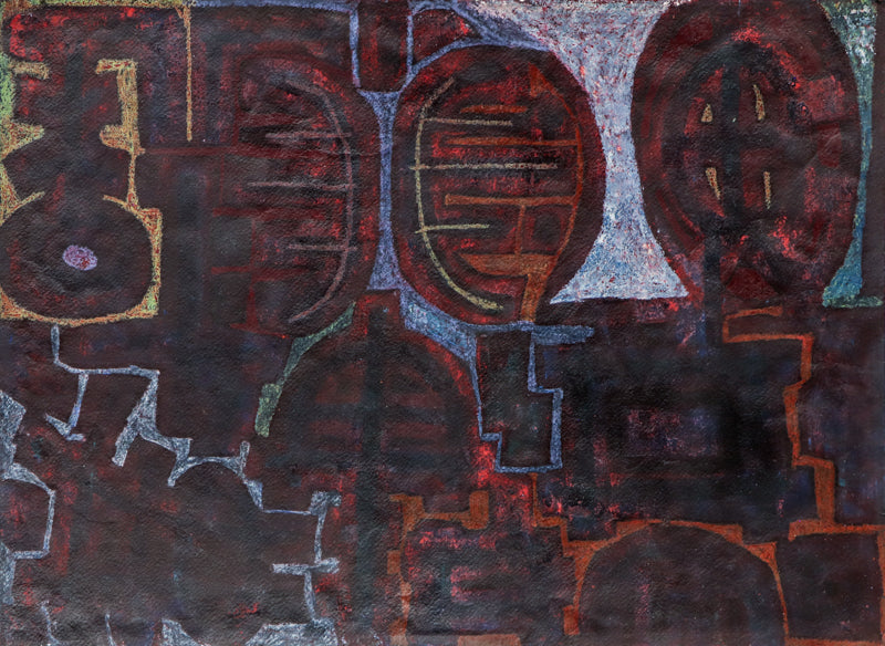 Edward Marecak, Plant Forms, Mixed Media Drawing, 1960's, vintage, art, for sale, purchase, denver, modern, abstract