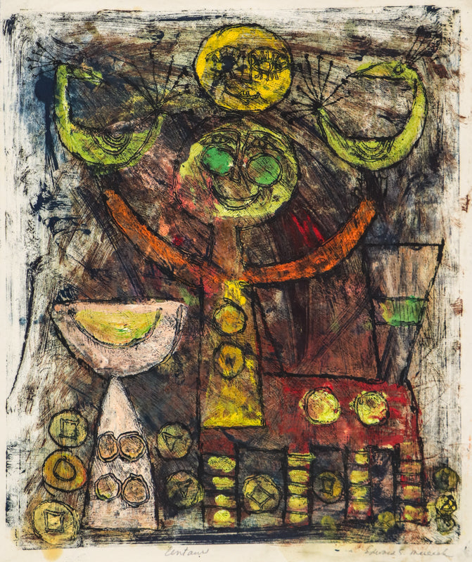 Edward Marecak, Centaur, Mixed Media Drawing, 1960's, vintage, art, for sale, purchase, denver, modern, abstract