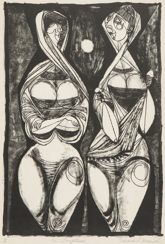 Edward Marecak, The Temptress, Lithograph Print, vintage, art, for sale, purchase, denver, modern, abstract