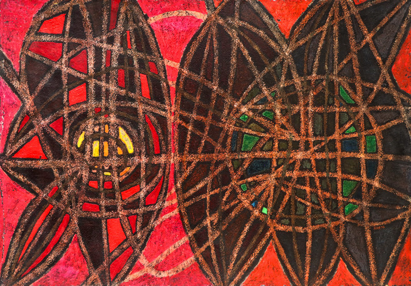 Edward Marecak, Web of Spells, Mixed Media Drawing, 1980's, vintage, art, for sale, purchase, denver, modern, abstract