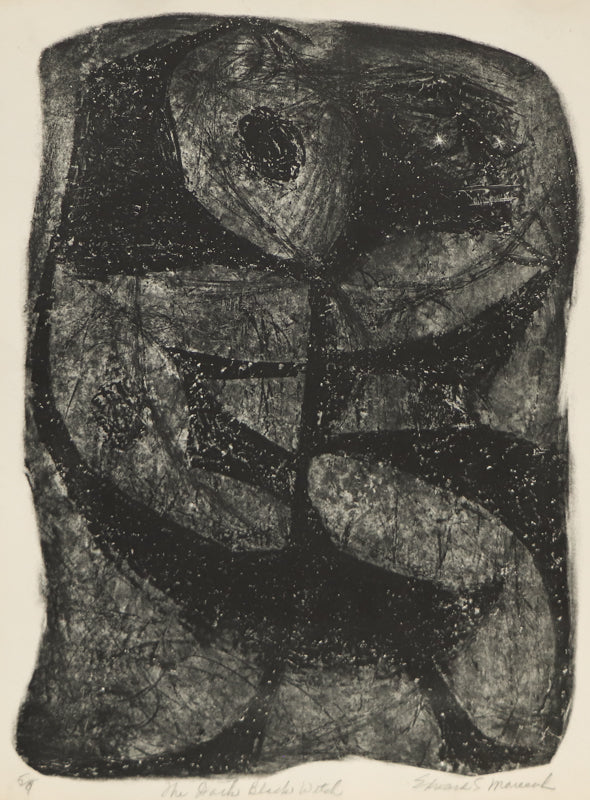 Edward Marecak, The Dark Black Witch, Lithograph Print, vintage, art, for sale, purchase, denver, modern, abstract